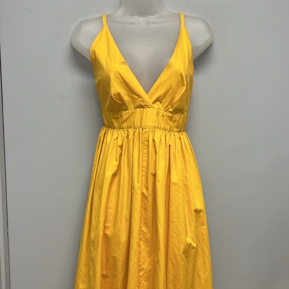 J.Crew Yellow Ruffled Hem Dress Size 10 - Picture 2 of 10